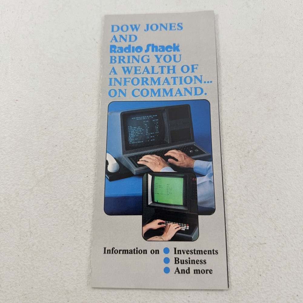 Vintage Radio Shack Dow Jones TRS-80 Computer Pamphlet Brochure